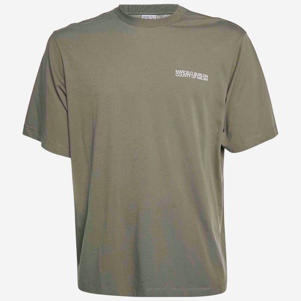 Marcelo Burlon County Of Milan Green Jersey  Tempera Cross T-Shirt S